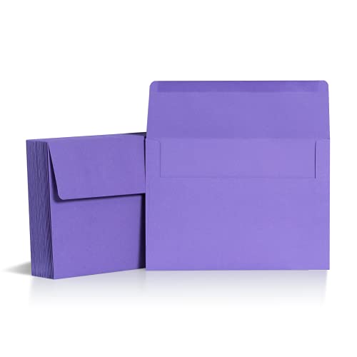 5x7 Envelopes for Invitations, 40-Pack A7 Envelopes for 5x7 Cards, Colored Invitation Envelopes, Purple, 5 1 4 x 7 1 4 Inches