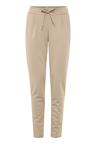 ICHI IHKATE PA2 Damen Sweathose Sweatpants Relaxhose mit Stretch Schmaler Schnitt mit Elastikbund, Größe:M, Farbe:Doeskin (151308)