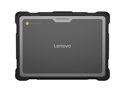 Funda personalizada Gumdrop DropTech para Lenovo Chromebook 100e Gen 5 (Clamshell) - Protección resistente a caídas, con textura antideslizante en los laterales y etiquetado de activos integrado - Negro miniatura 4