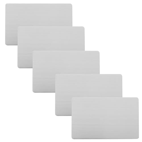 Cabilock 5 piezas Placas de Acero Inoxidable para Escritorio Tarjetas Metálicas para Grabado Personalizado Placas de Identificación Resistentes para Empleados Diseño DIY para Oficina y