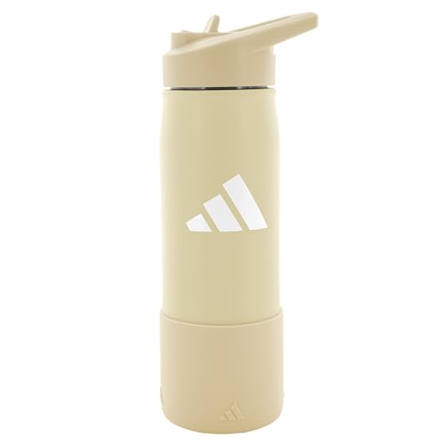 Image of adidas Straw Lid Metal Water Bottle 600 mL | Double-Wall Insulated, Leak-Resistant Lid, Stays Cold 24 Hours, Easy-Use Straw Top, Swap-Friendly Lid, Workouts & Daily Use