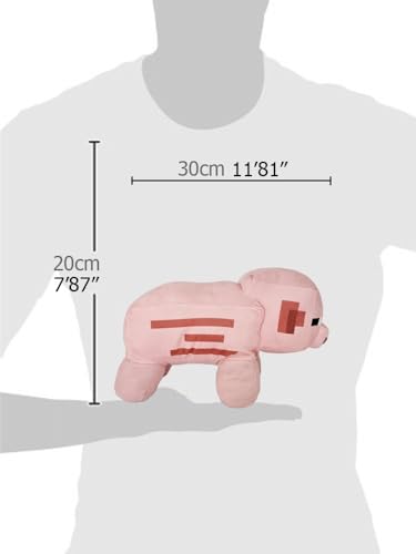 Plüsch Minecraft Videospielfiguren - Enderman, Lama, Ozelot, Schwein, Steve, Alex, Creeper, Wolf - Größen je nach Modell - Super Soft Qualität (Schwein)