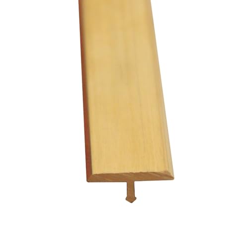 Tira de umbral en T – Barra de latón macizo para borde de alfombra, cubierta de costura de suelo/tira de conexión de hueco para puerta y divisor