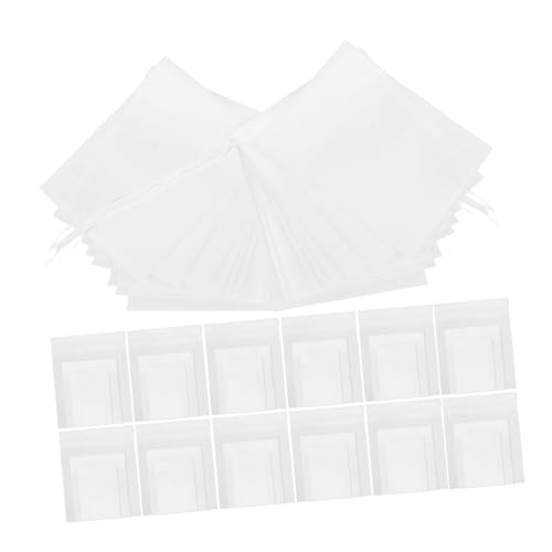 LEDMOMO 300個 入り無漂不織巾着付きティーバッグパック 食品グレード素材使用 調味料やルースリーフティー用使い捨て茶こし袋 各