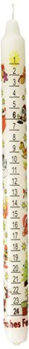 Alexander Taron 5001W German Countdown Tradition Winter White Wax Christmas Advent Candle Gray 12 inch