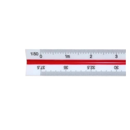 Regla medición técnica triangular de aluminio 30cm y 15cm metal papelería