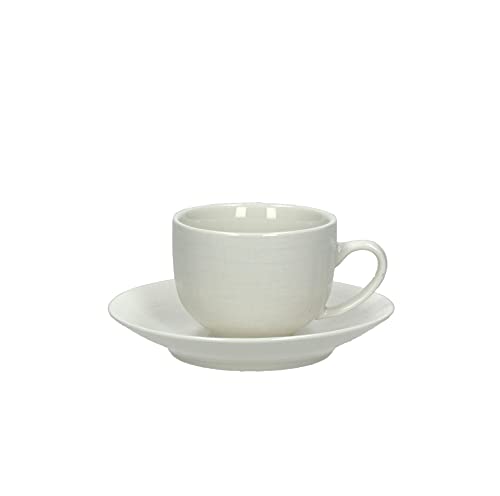 Tognana Victoria Lot de 6 Tasses à café avec Soucoupe, en Porcelaine Blanche, 14 x 14 x 6 cm