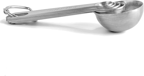 Image of Stainless Steel Measuring Cups & Spoons - 10 Piece Heavy Duty Measuring Cups & Spoons Set for Dry Foods, Spices or Liquids