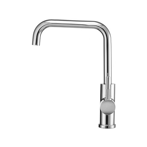 Image of Dura Faucet DF-MK533LK-CP RV Squared-Arc Kitchen Faucet (Chrome) | RV squared-arc single-handle kitchen faucet for campers and trailers. Chrome finish. Easy DIY install.