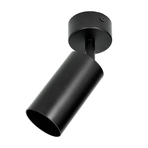 Jandei - Aplique Foco Giratorio y Ajustable para Techo o Pared. Orientable Perfecto para Cocina, Dormitorio, Sala...Bombilla GU10 No Incluida. (Negro)
