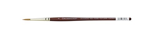 Amazon.com.br: Grumbacher Goldenedge Golden Toray Pincel redondo aquarela, cerdas sintéticas, tamanho 4 (4620.4)