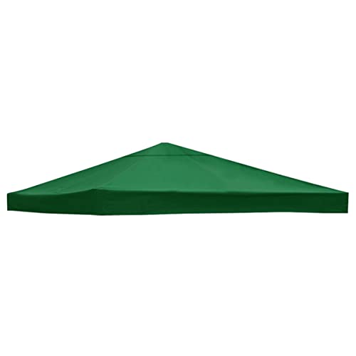 Gazebo Canopy Replacement Covers 3x3M Garden Gazebo Top Cover Heavy Duty Tent Roof Top Replacement Cover for Outdoor Camping Garden Backyard Pavilion Sun Shade(monolayer,Green)