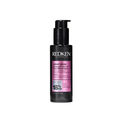 Redken Haaröl für ultimativen Glanz, Hitzeschutz bis zu 230°C, Mit Omega-9 Fettsäuren & pH-ausgleichende Formel, Naked Gloss Lightweight Shine Oil, 100ml