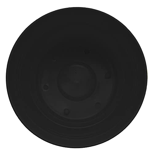 Bloem Saturn Planter With Saucer, 10", Black (Sp1000) #TOP7