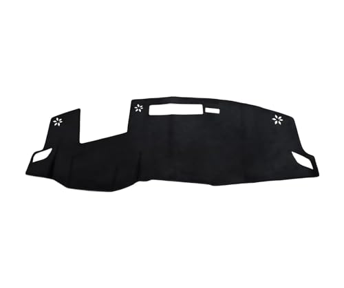 Tapis de tableau de bord pour conduite à droite avec découpe HUD protection solaire noire