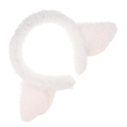 HONMEET ヘッドバンド ウサギのヘアアクセサリー 服のカチューシャ 甘いヘッドスト で覆われた帽子 ディスプレイボードのブローチ ぬいぐるみ動物の耳 お祝いのヘアバンド 白い