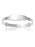 HSFJGSF Grabado/patrón en Relieve/diseño expandible/Ampliable/Pulsera Ajustable para bebé/niño/niños/Mujeres - Plata de Ley 925 - Joyería para niños