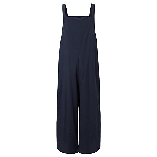 Mono de mujer de lino y algodón negro peto capri con caída fluida elegante 4