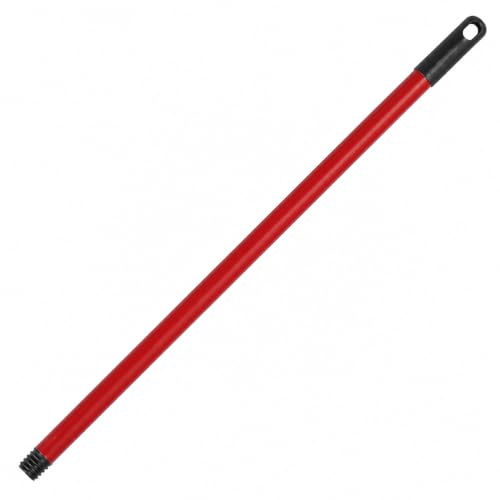 CABLEPELADO Palo universal cepillo barrer fregona | Palo de Metal | Mango para escoba | Sujeción de rosca | Robusto y resistente | Limpieza hogar (120 cm rojo)