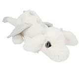 Depesche 13864 Snukis - Kuscheltier Drache in Weiß, mit weichem Fell und Silber Glitzer-Augen, ca. 20 cm großes Plüschtier