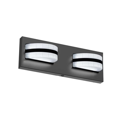 Image of Rotatable LED Bathroom Vanity Light 2-Light 11 inch Black Dimmable ETL | 1100 LM, 15 Min. Quick Install, Acrylic Lampshade, Metal Base, 5000K Color Temperature, Flicker-Free, CRI85 Color Rendering