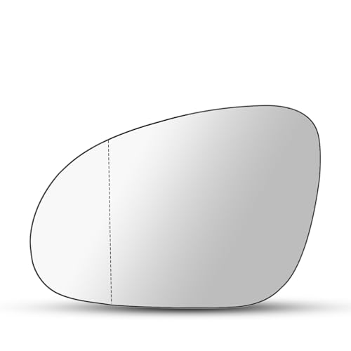 Driver Side Mirror Glass Replacement For Volkswagen VW Golf GTI MK5 Rabbit 2006-2009, For VW Passat Jetta 2005-2010, For Volkswagen EOS 2007-2008 - Power Heated, with Backing Plate