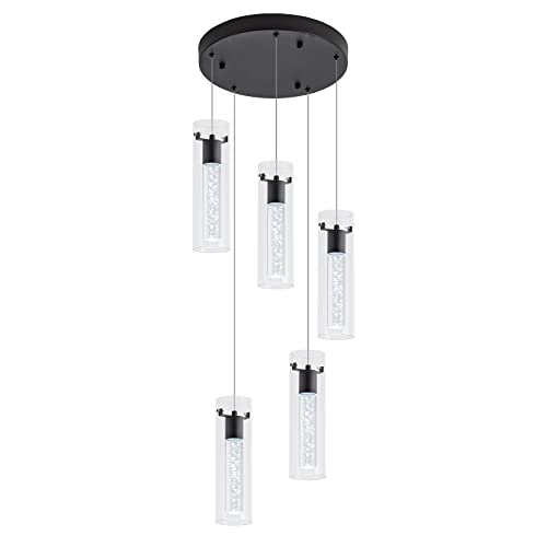 Image of LED Pendant Light,Black,5-Light Kitchen Island Pendant Lights