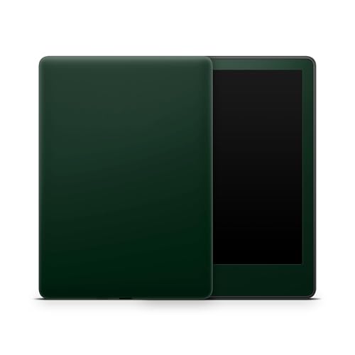 ZOOMHITSKINS Glitter Kindle Skin Compatible with Kindle Paperwhite Gen 12 (2024), Plain Solid Color Dark Deep Forest Green Emerald, Easy Bubble-Free 3M Vinyl Decal, Made in The USA