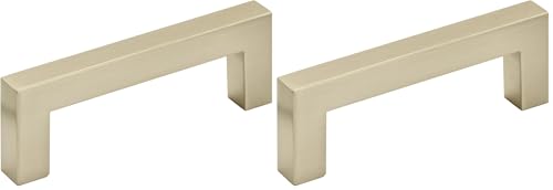 Image of Amerock | Cabinet Pull | Golden Champagne | 3 inch (76 mm) Center to Center | Monument | 2 Pack | Drawer Pull | Drawer Handle | Cabinet Hardware