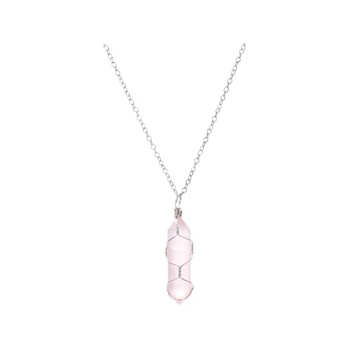 Collier en argent 925 avec pendentif quartz naturel, cadeau d'anniversaire idéal