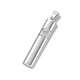 Sterling Silver Oval Jewish Star mezuzah Pendant Necklace