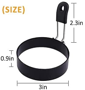 Professional Egg Ring Set For Frying Or Shaping Eggs - 4 Pack Round Egg Rings For Cooking - Stainless Steel Non Stick Mold Shaper Circles For Fried Egg Mcmuffin Sandwiches - Egg Maker Molds #TOP6