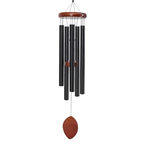 ASTARIN 36" Large Wind Chimes Outdoor – Deep Tone Memorial WindChimes with 5 Tuned Aluminum Tubes, Heavy-Duty Metal Wind Chime for Garden, Patio, Yard, Sympathy & Funeral Gift (Black) 36" Bl