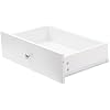 Goeria Credenza Rustica 120 Cm Bianco E Legno, Mobile Con 4 Ante E 2 Cassetti, Con Ripiani Regolabili E Vetri, Per Soggiorno E Sala Da Pranzo