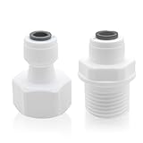 1/4 RO Wasser Gerade Rohrfitting auf 1/2 - Wasseranschluss Adapter, Weiblich/Außengewinde Schnellkupplung, Push In Steckverbinder, RO Wasseranschluss Adapter, Universelles Anschlusskit (2 Stück)