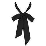 Mantieqingway Bow Ties for Women/Girls, Self-tie Folding Bowties Accessory for School Uniforms Cosplay Wedding Party Gifts (Black)