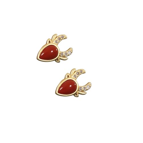 Boucles d'oreilles Jade Hetian et agate rouge cadeau idéal pour filles