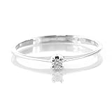  Generic Bague solitaire en or blanc avec diamant