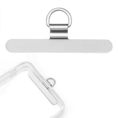 ストラップホルダー ステンレス金属製 極薄0.2mm 浮きにくい折り曲がれ設計 丈夫 ストラップホール タグパッチ 浮き上がり防止 充電影響なし 落下防止 全機種対応 シルバー