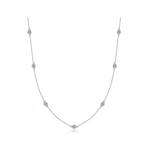 Collier chaîne à maillons en métal transparent pour femmes bijoux fins ras du cou
