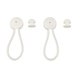 2 clips de cuerda elástica con perilla, caravana y fundas de remolque (blanco)