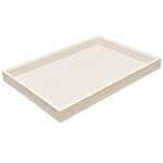 Beige Velvet Jewelry Tray for Drawers Jewelrys Display Tray Stackable Jewelry Organizer Trays for Necklace Bracelet Ring Watch (1 Pack)