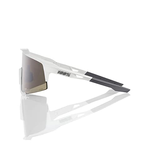 Image of 100% SPEEDCRAFT Sport Performance Cycling Sunglasses (Matte White - HiPER Silver Mirror Lens) | 100% Speedcraft Sport Cycling Sunglasses, Matte White Frame, Hiper Silver Mirror Lens, Sku 60007-00006, Upc 196261017106