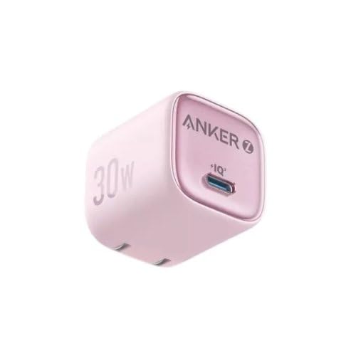 شاحن من أنكر بمنفذ USB تايب C متوافق مع آيفون 12 و13 وX وسامسونج جالاكسي S20 وS21 بمنفذ واحد وقدرة 30 واط مع تقنية GaN للشحن السريع