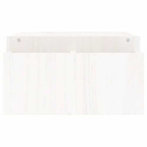 Support de moniteur blanc en pin massif avec rangement 100cm - 6