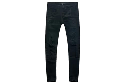 JS955R Sean Distressed Denim, Black