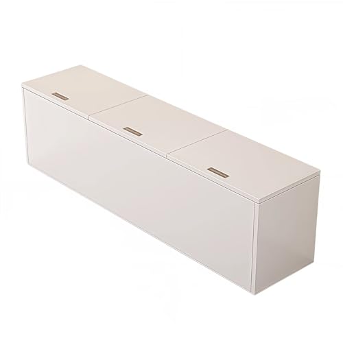 EazyRack チェスト・タンス 収納キャビネット 幅150X奥40X高40CM 収納ベンチ 天然木 ペイントフリー 玄関収納ボックス 扉付き 無塗装 横置き 一体式脚 凹型取手 静音ヒンジ 小物入れ 衣類収納 収納家具 リビング収納 組み立て式 省スペ