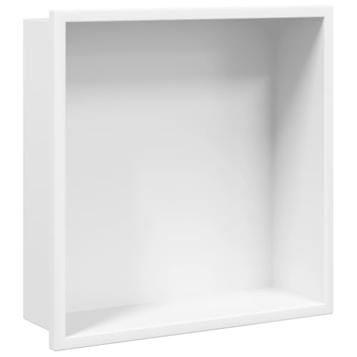 vidaXL Hornacina Ducha Acero Inoxidable Blanco Mate 32x32x9 cm, hornacina de baño, hornacina en el baño, hornacina de Ducha de Acero Inoxidable