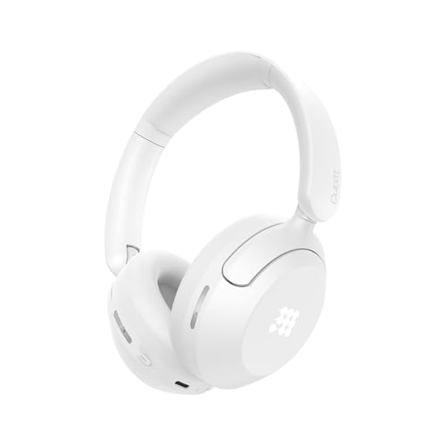 Cubitt Power Headphones with Hybrid ANC | Bluetooth 5.4 Over-Ear Headphones with 60H Playtime, 4 Mics, Auto-Pause, Transparency Mode, Low Latency, Foldable Design, USB-C Fast Charging – Snow White