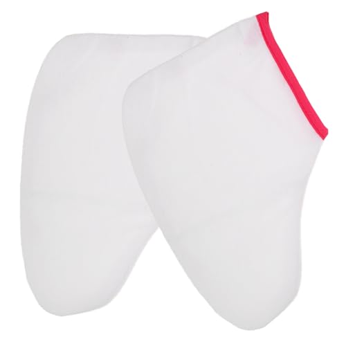 WRITWAA Fundas para Pies de Parafina para Spa Blanco, Botines de Algodón y Poliéster, Cierre de Gancho y Fácil de Poner para Cuidado de Pies en Spa